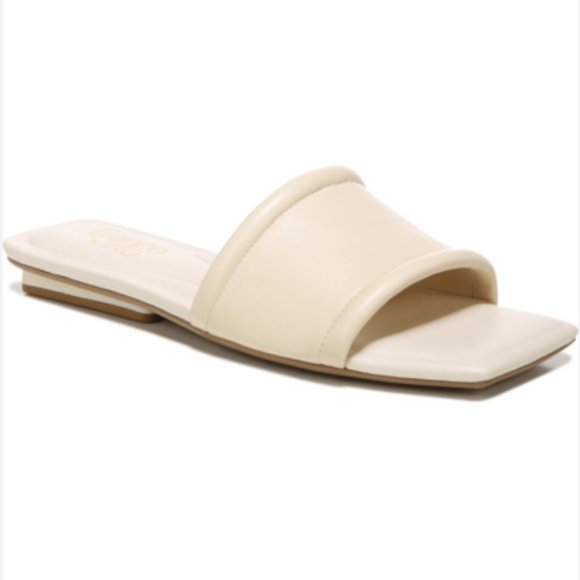 Franco Sarto Shoes - Franco Sarto Caven Slide Sandals - Cream Leather